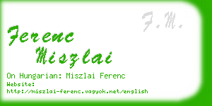 ferenc miszlai business card